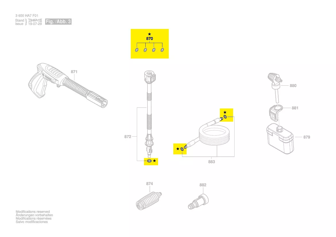 Set joints nettoyeur haute-pression Bosch réf. F 016 F04 458